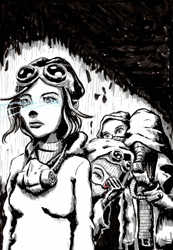 Passport - Original Ink Drawing, 12 x 16